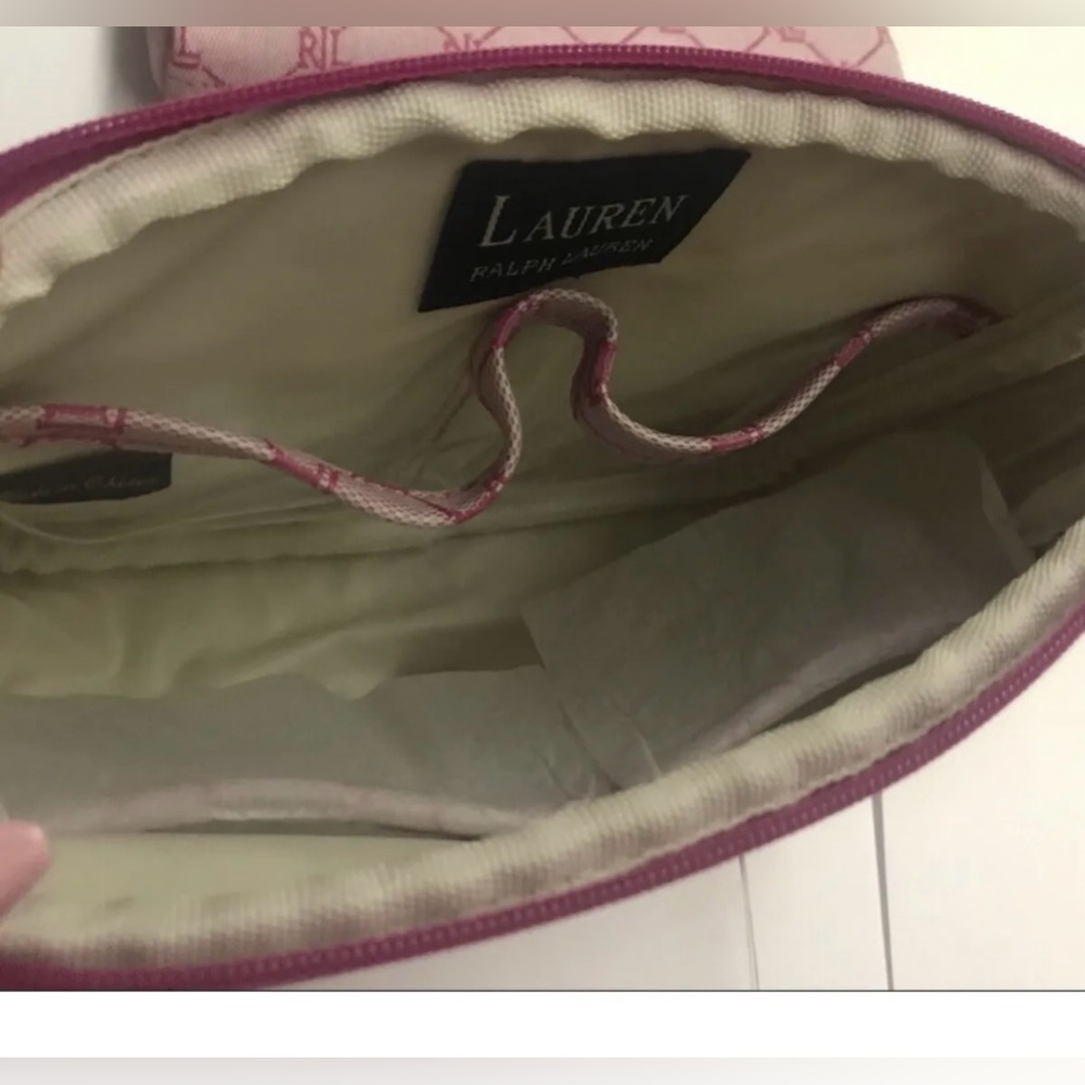 Three New Lauren Ralph Lauren Pink Cosmetic Bags iPhone Bag Signature RL Print - Picture 12 of 16
